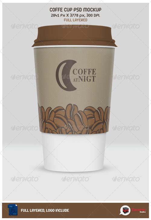 دانلود طرح موک آپ چاپ لوگو روی فنجان قهوه Coffee Cup Mockup