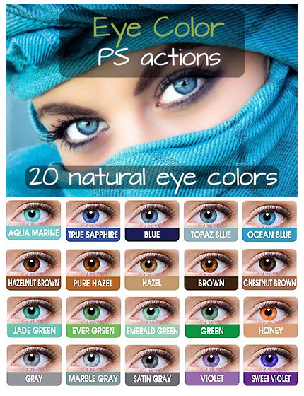 دانلود اکشن فتوشاپ تغییر رنگ چشم - Eye Colors Photoshop Actions
