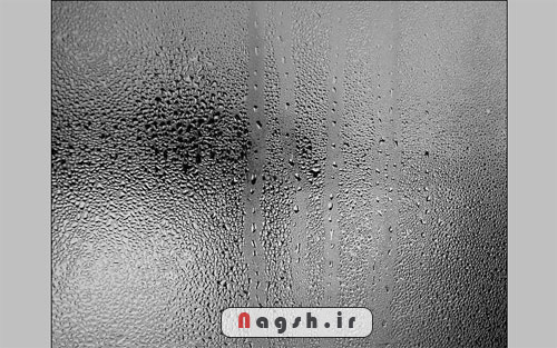 آموزش نوشتن متن بر روی شیشه بارانی در فتوشاپ