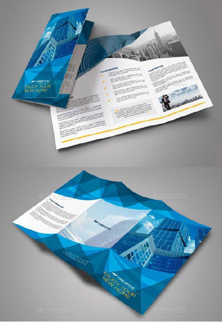 دانلود طرح لایه باز بروشور معماری GraphicRiver Architecture Trifold Brochure
