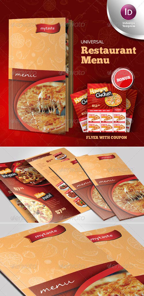دانلود طرح لایه باز منوی رستوران و فست فود Universal Restaurant Menu