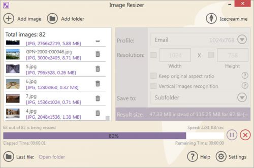دانلود نرم افزار تغییر سایز تصاویر Icecream Image Resizer 1.11
