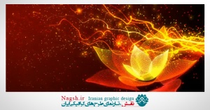 دانلود ویدئو کلیپ باز شدن یک گلی ازجنس نور و چرخش نور در اطراف آن