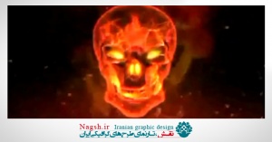 دانلود ویدئو کلیپ بکگراند جمجمه آتشین ترسناک
