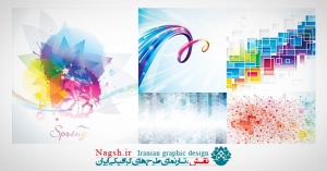 دانلود وکتور بک گراند انتزاعی زیبا Abstract colorful floral spring background