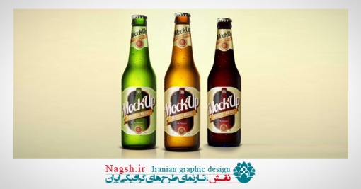 دانلود طرح موک آپ بطری شیشه ای نوشیدنی Bottle Psd Mockup