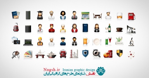 دانلود تصاویر وکتور مجموعه آیکون های متنوع 
