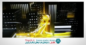 دانلود ویدئو کلیپ بکگراند حرکت خطوط نورانی از بین آسمان خراش ها
