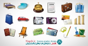 دانلود ست آیکون های مرتبط با مسافرت و گردشگری (travel and tourism icons)
