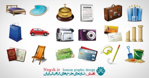 دانلود ست آیکون های مرتبط با مسافرت و گردشگری (travel and tourism icons)